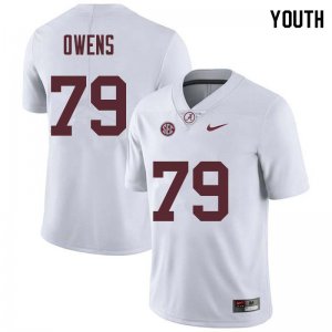 NCAA Youth Alabama Crimson Tide #79 Chris Owens Stitched College Nike Authentic White Football Jersey HW17W67LS